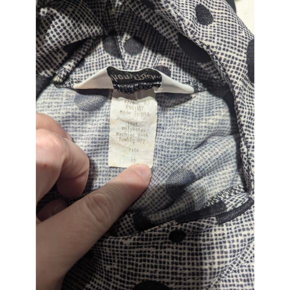 Anthony Richard's vintage polka dot side tie 3/4 Sleeve blouse women's size 12 - Picture 6 of 6